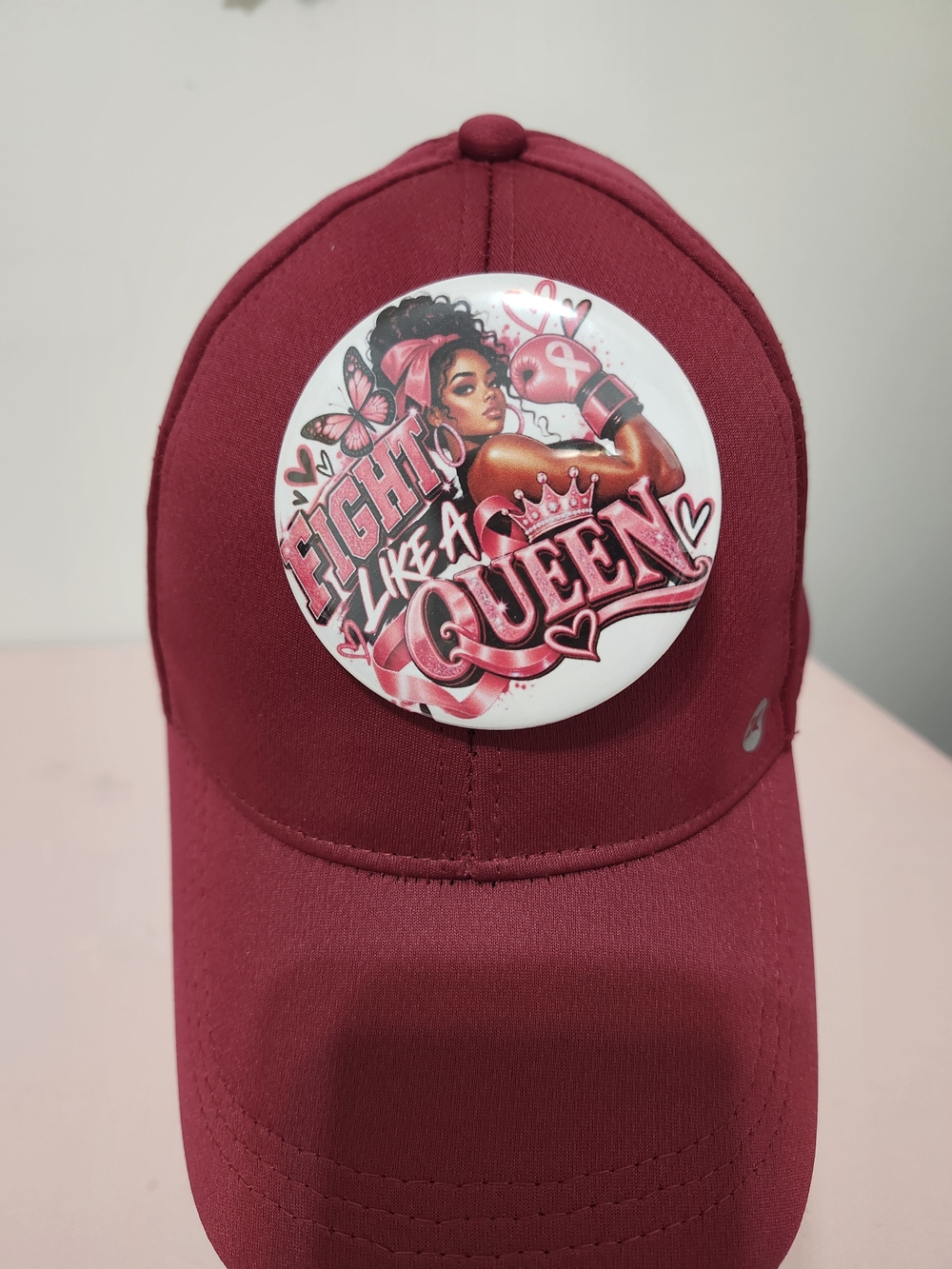 Fight Like A Queen Breast Cancer Button